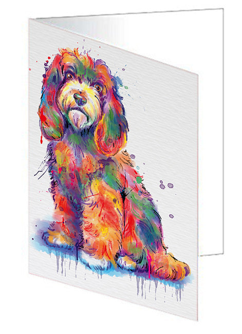 Watercolor Cockapoo Dog Handmade Artwork Assorted Pets Greeting Cards and Note Cards with Envelopes for All Occasions and Holiday Seasons GCD76760