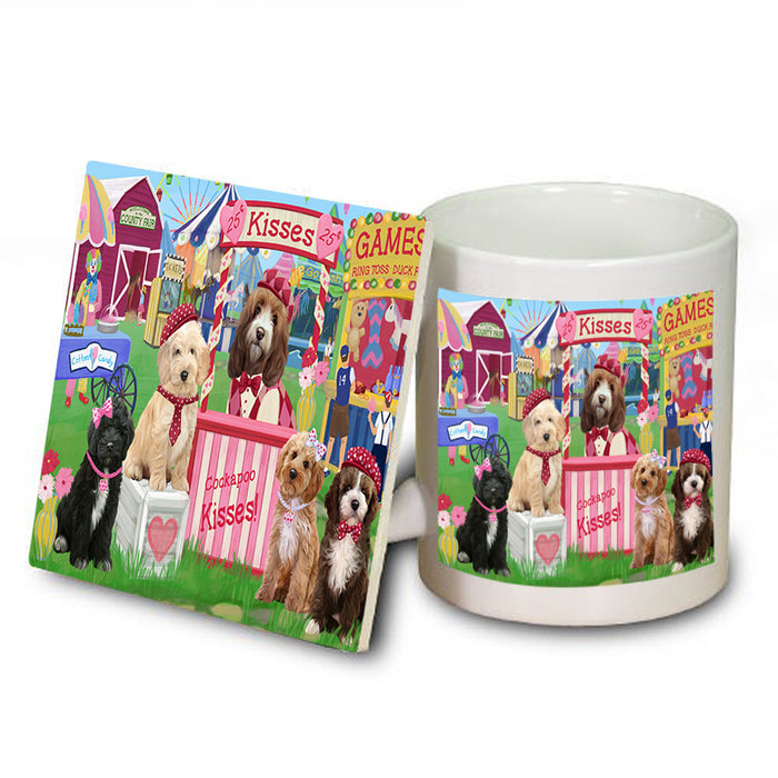 Carnival Kissing Booth Cockapoos Dog Mug and Coaster Set MUC55821