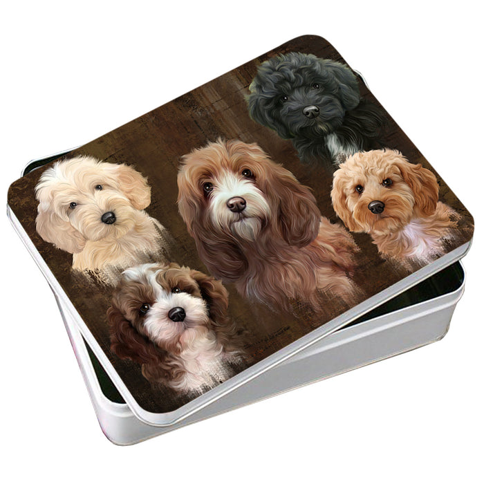 Rustic 5 Cockapoo Dog Photo Storage Tin PITN54075