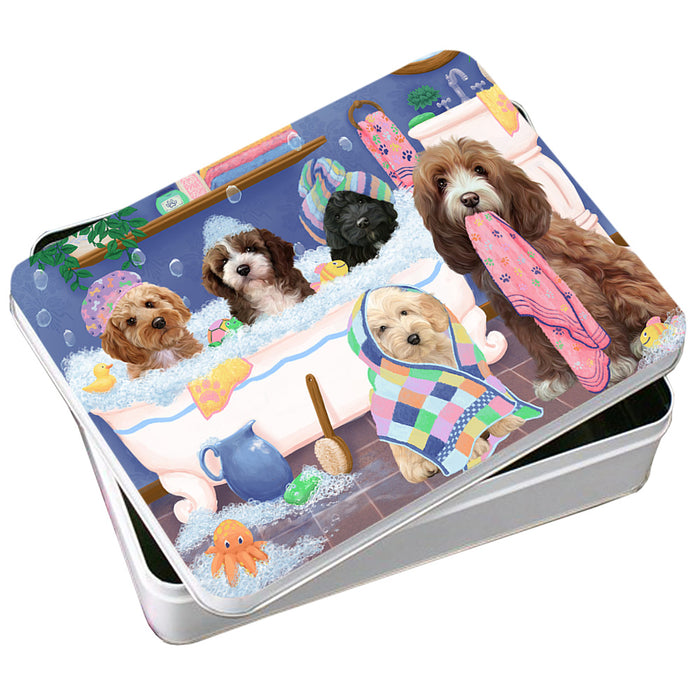 Rub A Dub Dogs In A Tub Cockapoos Dog Photo Storage Tin PITN56725