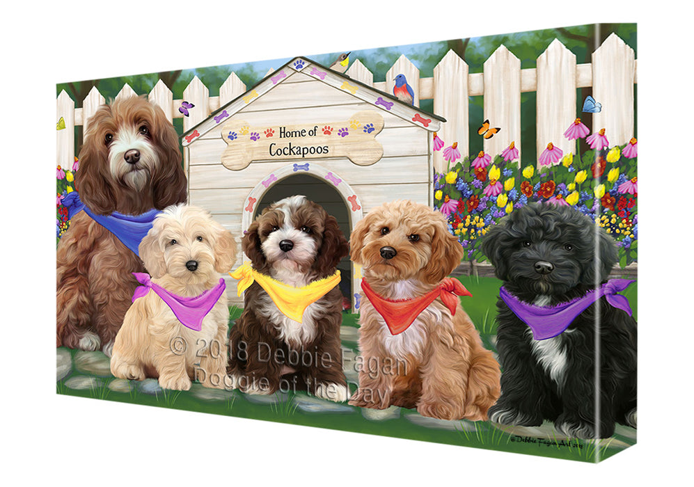 Spring Dog House Cockapoos Dog Canvas Print Wall Art Décor CVS86633