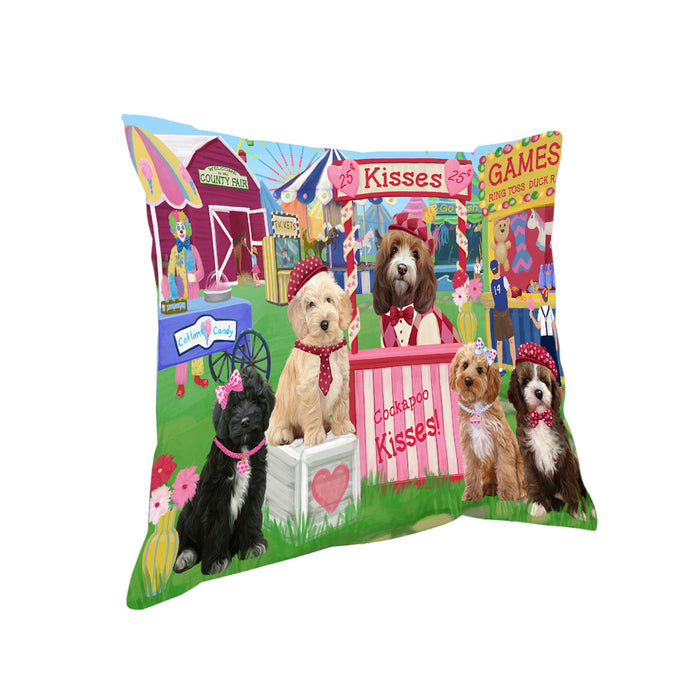 Carnival Kissing Booth Cockapoos Dog Pillow PIL77608