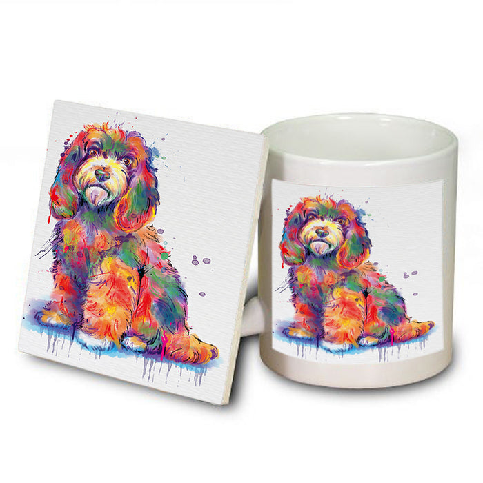 Watercolor Cockapoo Dog Mug and Coaster Set MUC57074