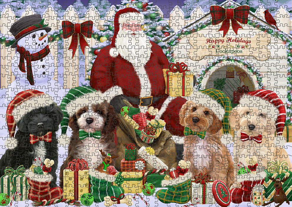 Christmas Dog House Cockapoos Dog Puzzle with Photo Tin PUZL61731
