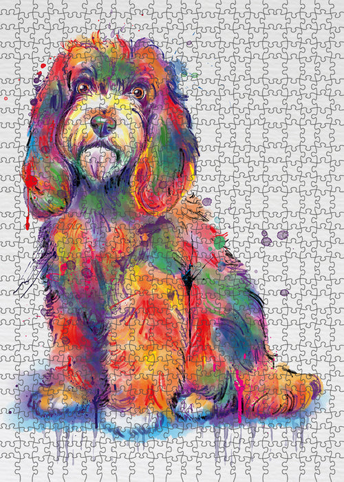 Watercolor Cockapoo Dog Puzzle with Photo Tin PUZL97136