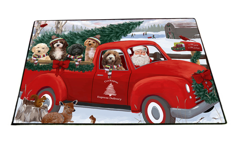 Christmas Santa Express Delivery Cockapoos Dog Family Floormat FLMS52374