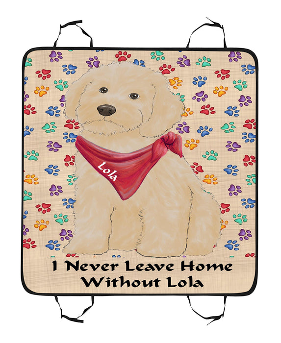 Personalized I Never Leave Home Paw Print Cockapoo Dogs Pet Back Car Seat Cover
