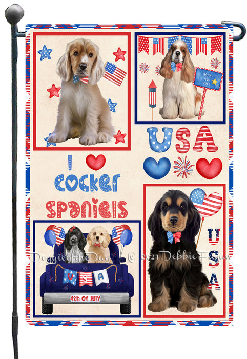 4th of July Independence Day I Love USA Cocker Spaniel Dogs Garden Flag GFLG66892