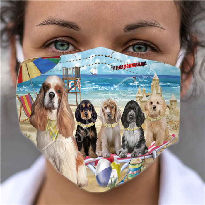 Pet Friendly Beach Cocker Spaniel Dogs Face Mask FM49094