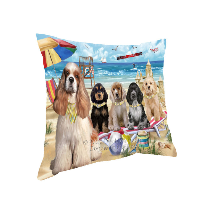 Pet Friendly Beach Cocker Spaniel Dogs Pillow with Top Quality High-Resolution Images - Ultra Soft Pet Pillows for Sleeping - Reversible & Comfort - Ideal Gift for Dog Lover - Cushion for Sofa Couch Bed - 100% Polyester