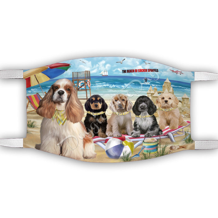 Pet Friendly Beach Cocker Spaniel Dogs Face Mask FM49094