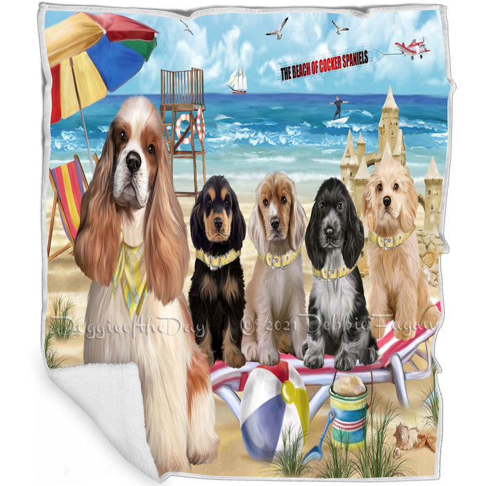 Pet Friendly Beach Cocker Spaniel Dogs Blanket BLNKT142484