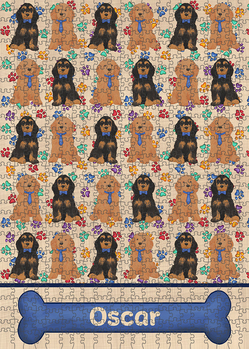 Rainbow Paw Print Cocker Spaniel Dogs Puzzle with Photo Tin PUZL97704