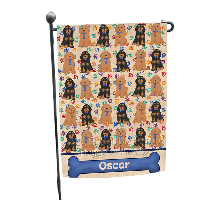 Rainbow Paw Print Cocker Spaniel Dogs Garden Flag GFLG65246