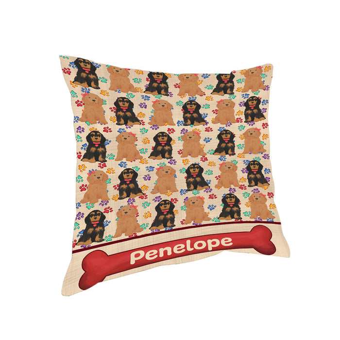 Rainbow Paw Print Cocker Spaniel Dogs Pillow PIL84092