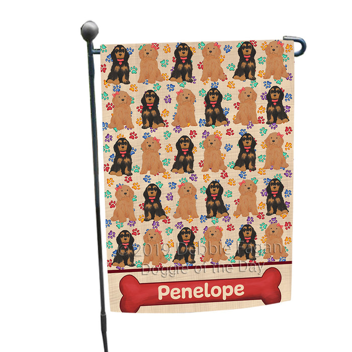 Rainbow Paw Print Cocker Spaniel Dogs Garden Flag GFLG65247