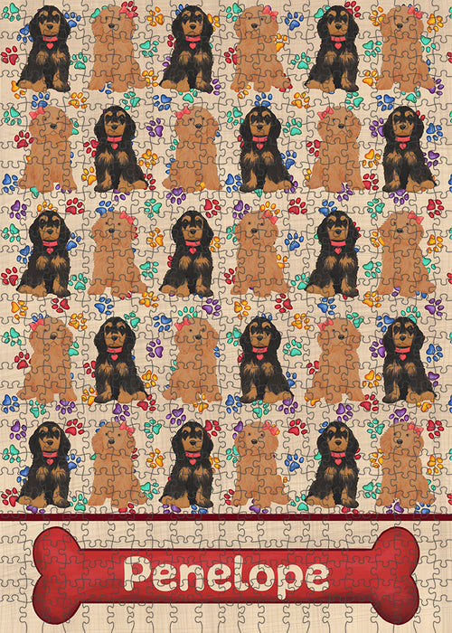 Rainbow Paw Print Cocker Spaniel Dogs Puzzle with Photo Tin PUZL97708