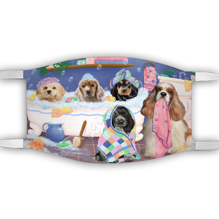 Rub A Dub Dogs In A Tub  Cocker Spaniel Dogs Face Mask FM49497
