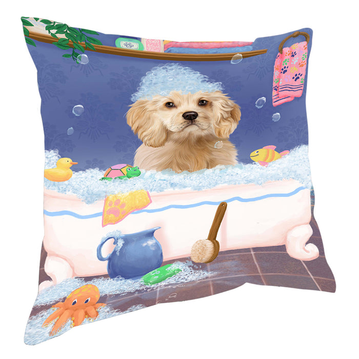 Rub A Dub Dog In A Tub Cocker Spaniel Dog Pillow with Top Quality High-Resolution Images - Ultra Soft Pet Pillows for Sleeping - Reversible & Comfort - Ideal Gift for Dog Lover - Cushion for Sofa Couch Bed - 100% Polyester, PILA90517