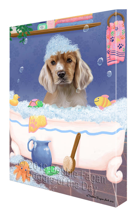 Rub A Dub Dog In A Tub Cocker Spaniel Dog Canvas Print Wall Art Décor CVS142703