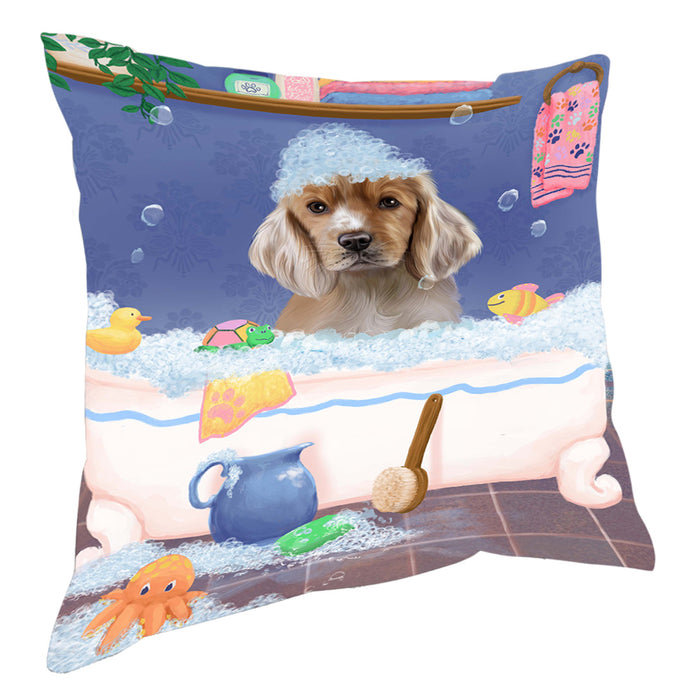 Rub A Dub Dog In A Tub Cocker Spaniel Dog Pillow with Top Quality High-Resolution Images - Ultra Soft Pet Pillows for Sleeping - Reversible & Comfort - Ideal Gift for Dog Lover - Cushion for Sofa Couch Bed - 100% Polyester, PILA90520