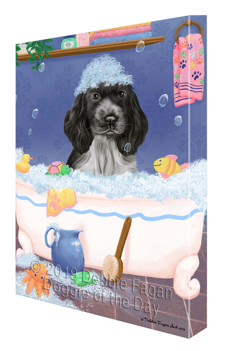 Rub A Dub Dog In A Tub Cocker Spaniel Dog Canvas Print Wall Art Décor CVS142712