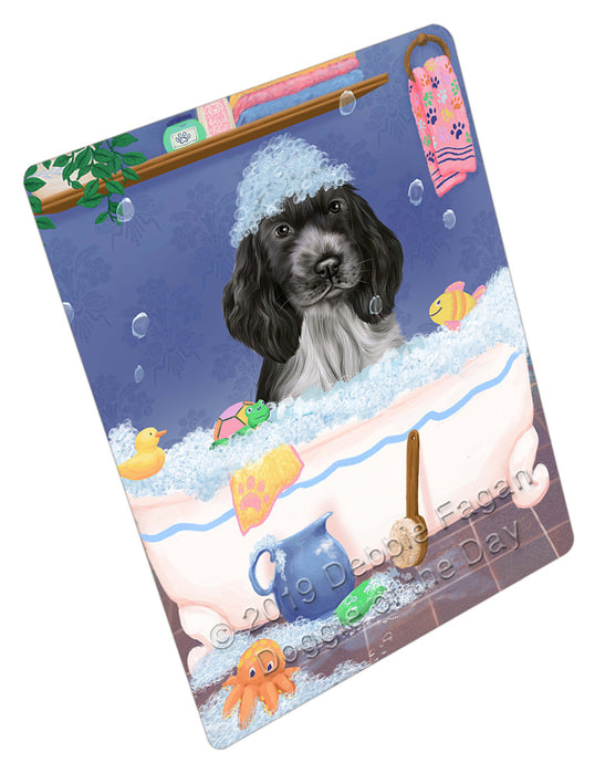 Rub A Dub Dog In A Tub Cocker Spaniel Dog Cutting Board - For Kitchen - Scratch & Stain Resistant - Designed To Stay In Place - Easy To Clean By Hand - Perfect for Chopping Meats, Vegetables, CA81678