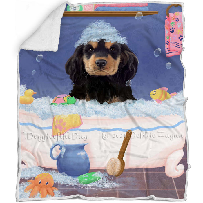 Rub A Dub Dog In A Tub Cocker Spaniel Dog Blanket BLNKT143057