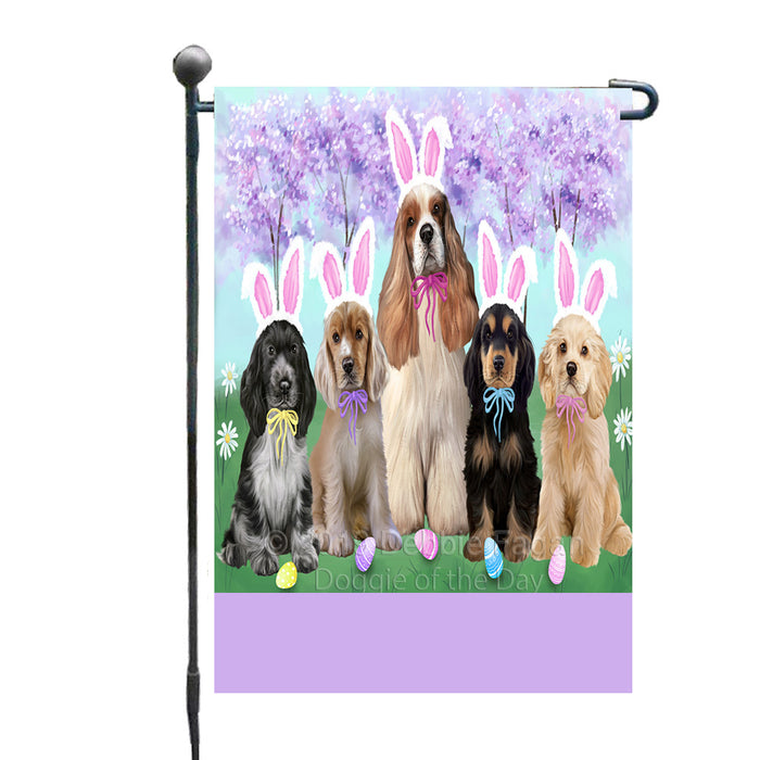 Personalized Easter Holiday Cocker Spaniel Dogs Custom Garden Flags GFLG-DOTD-A58838