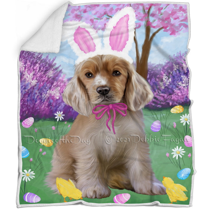 Easter Holiday Cocker Spaniel Dog Blanket BLNKT131736