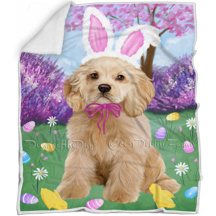 Easter Holiday Cocker Spaniel Dog Blanket BLNKT131754