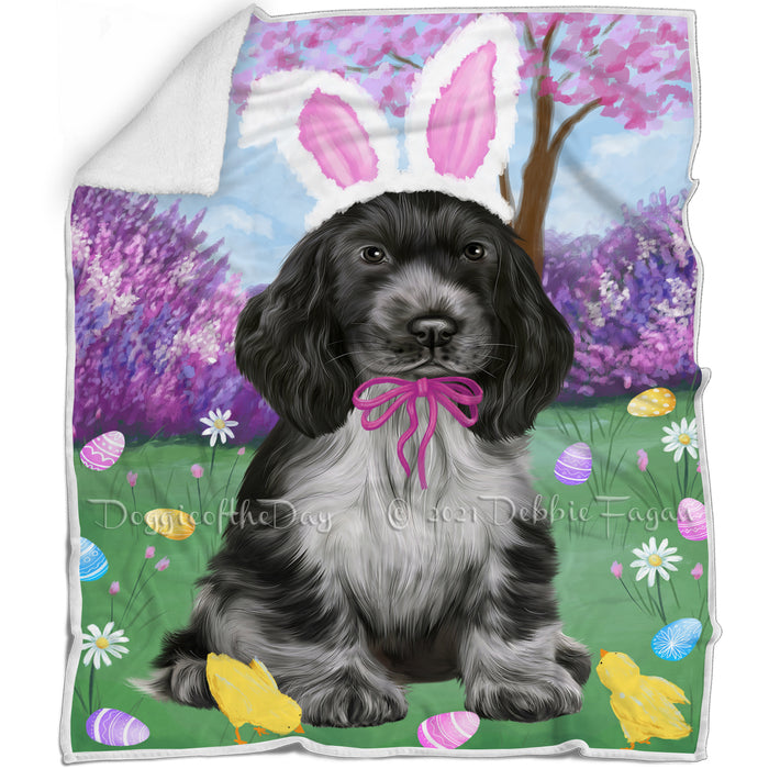 Easter Holiday Cocker Spaniel Dog Blanket BLNKT131763