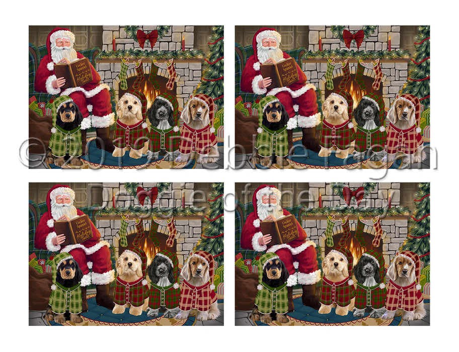 Christmas Cozy Holiday Fire Tails Cocker Spaniel Dogs Placemat