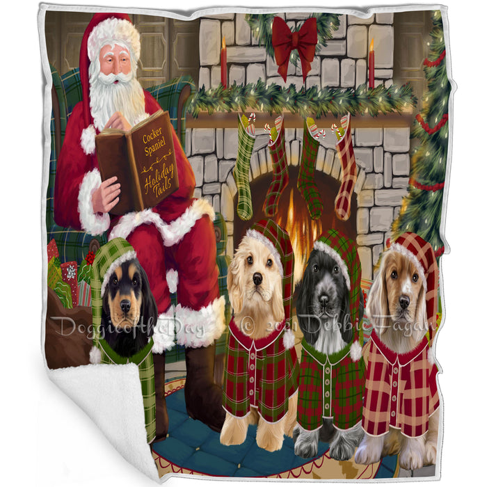 Christmas Cozy Holiday Tails Cocker Spaniels Dog Blanket BLNKT115491