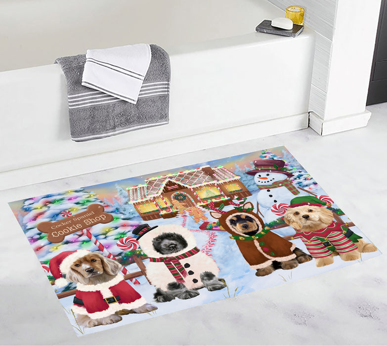 Holiday Gingerbread Cookie Cocker Spaniel Dogs Bath Mat