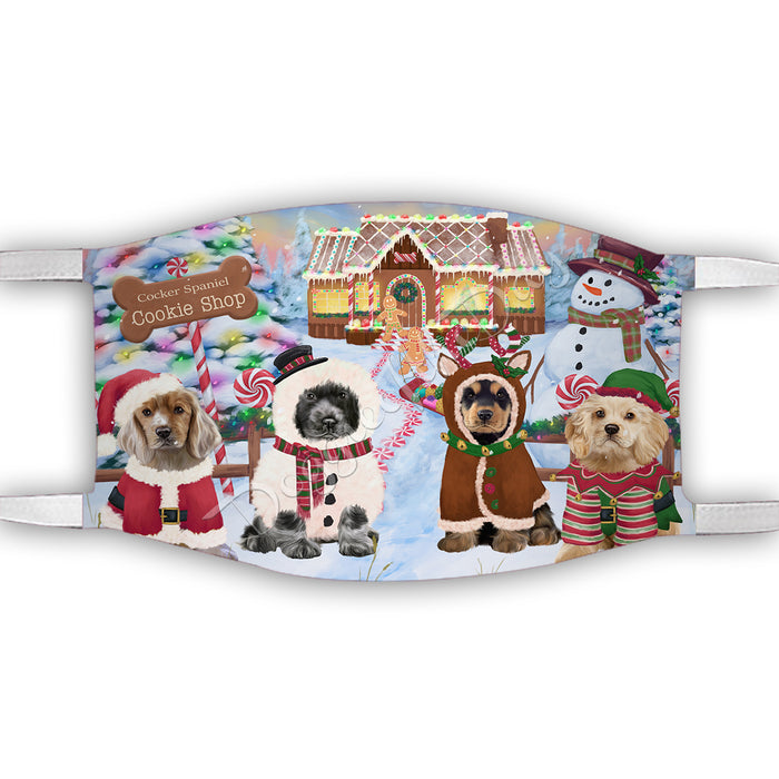Holiday Gingerbread Cookie Cocker Spaniel Dogs Shop Face Mask FM48888