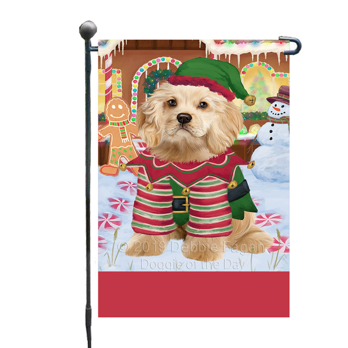 Personalized Gingerbread Candyfest Cocker Spaniel Dog Custom Garden Flag GFLG64018