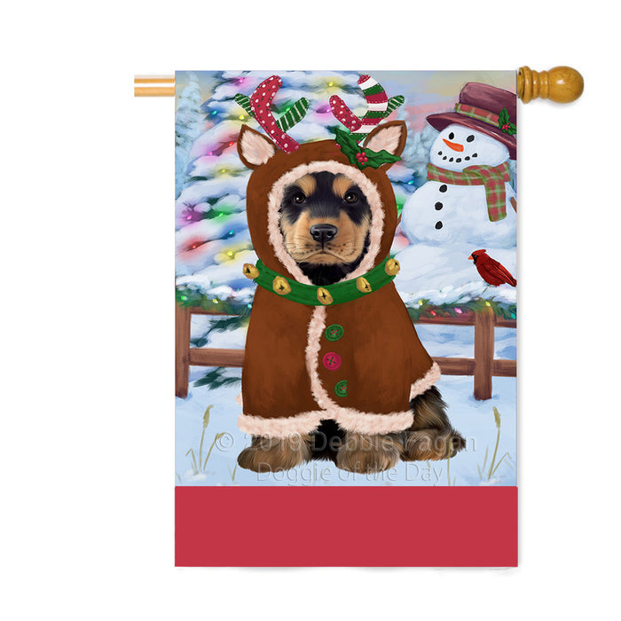 Personalized Gingerbread Candyfest Cocker Spaniel Dog Custom House Flag FLG63802