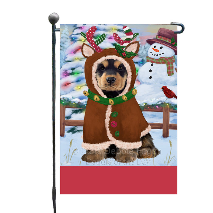 Personalized Gingerbread Candyfest Cocker Spaniel Dog Custom Garden Flag GFLG64019