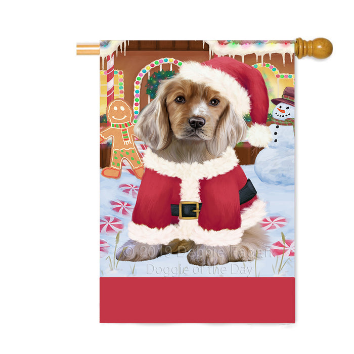 Personalized Gingerbread Candyfest Cocker Spaniel Dog Custom House Flag FLG63803