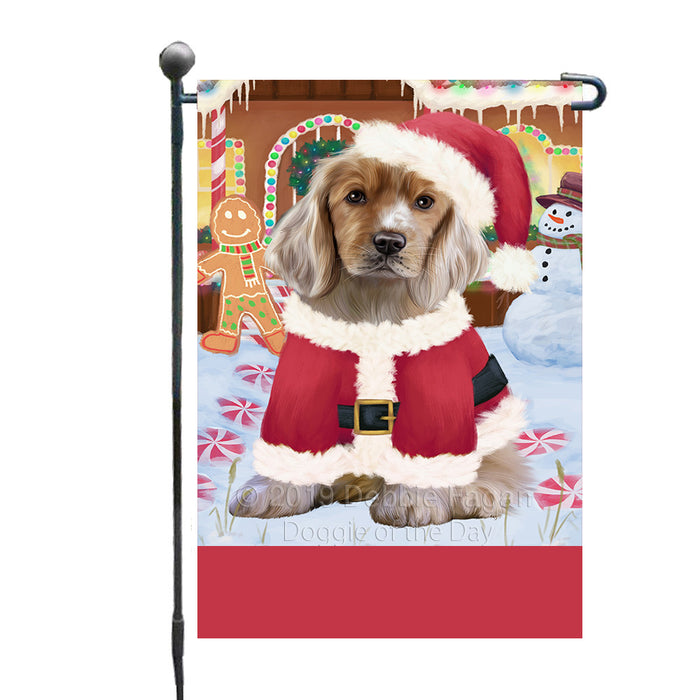 Personalized Gingerbread Candyfest Cocker Spaniel Dog Custom Garden Flag GFLG64020