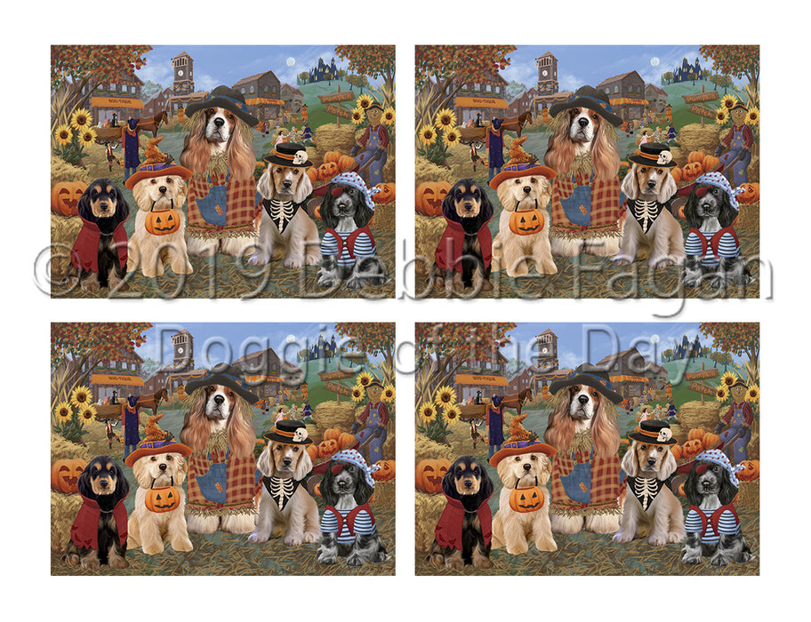 Halloween 'Round Town Cocker Spaniel Dogs Placemat