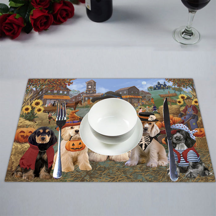 Halloween 'Round Town Cocker Spaniel Dogs Placemat