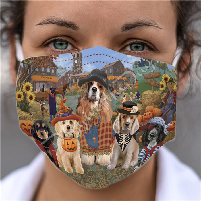 Halloween 'Round Town Cocker Spaniel Dogs Face Mask FM49947