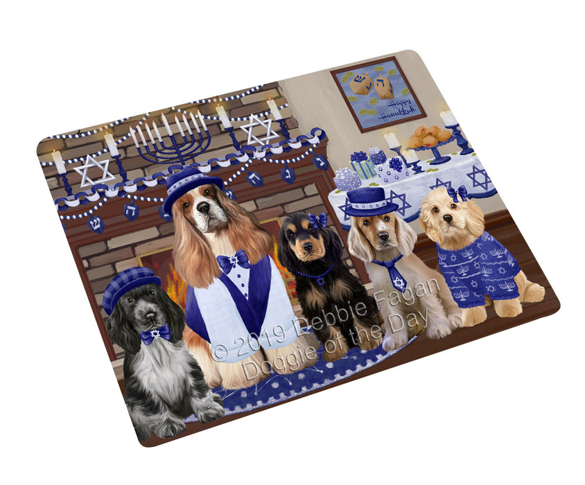 Happy Hanukkah Family and Happy Hanukkah Both Cocker Spaniel Dogs Magnet MAG77638 (Small 5.5" x 4.25")