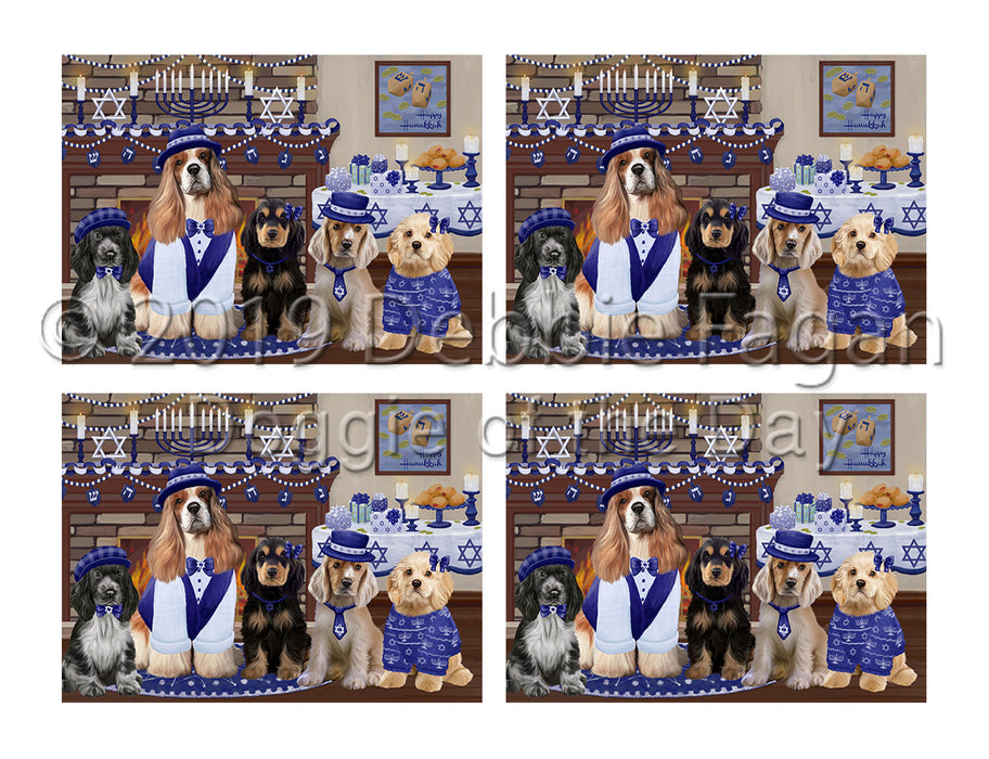 Happy Hanukkah Family Cocker Spaniel Dogs Placemat