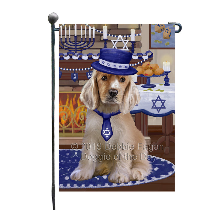 Happy Hanukkah Cocker Spaniel Dog Garden Flag GFLG66034