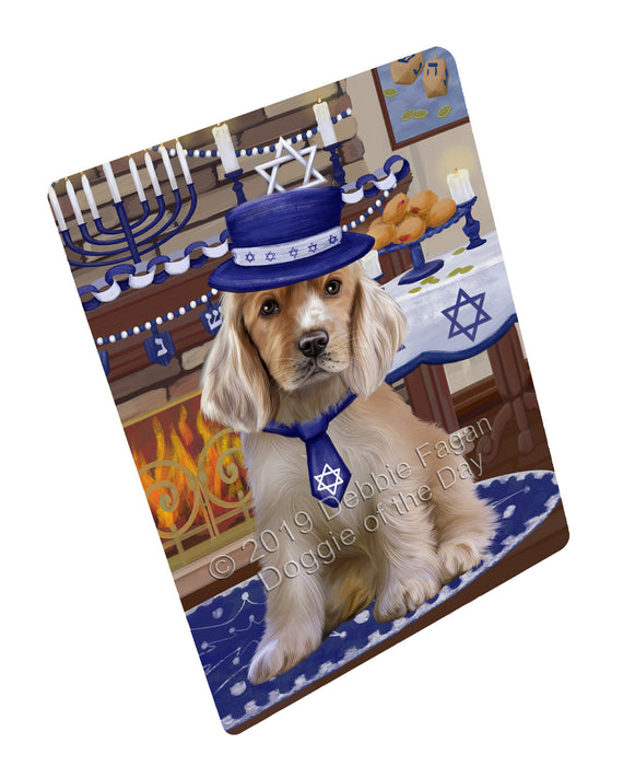 Happy Hanukkah Family and Happy Hanukkah Both Cocker Spaniel Dog Large Refrigerator / Dishwasher Magnet RMAG105108