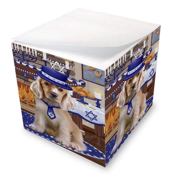 Happy Hanukkah Family Cocker Spaniel Dogs note cube NOC-DOTD-A56697
