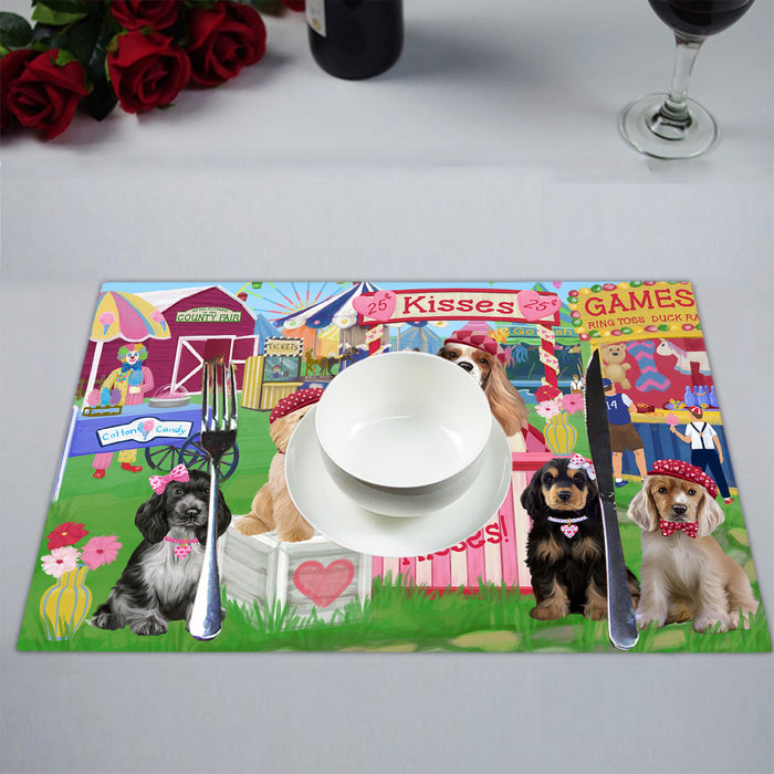 Carnival Kissing Booth Cocker Spaniel Dogs Placemat